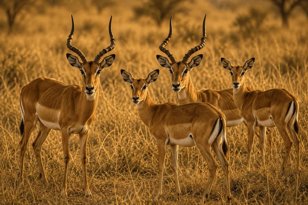 A group of Impala antelope