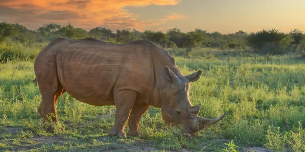 A Rhinoceros - Mombo's conservation contribution, reintroduction of both the White and Black Rhin species to the region
