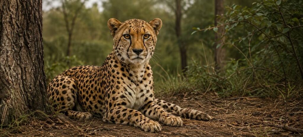 A cheetah. One of the species to be seen in Phinda
