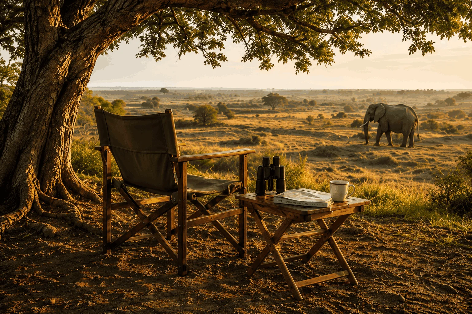 Safari Lodge Reviews across Africa-The Curator's Golden hour relaxation set-up