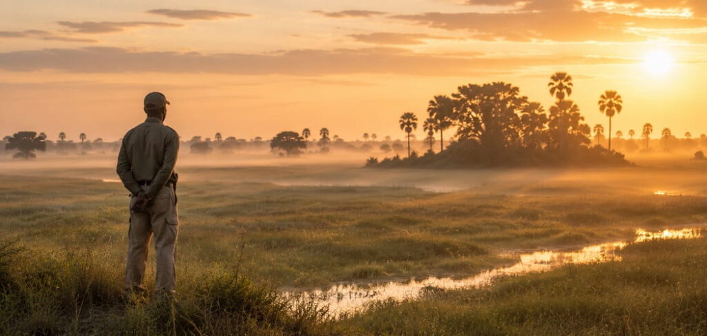 Contemplative morning in the wetlands
